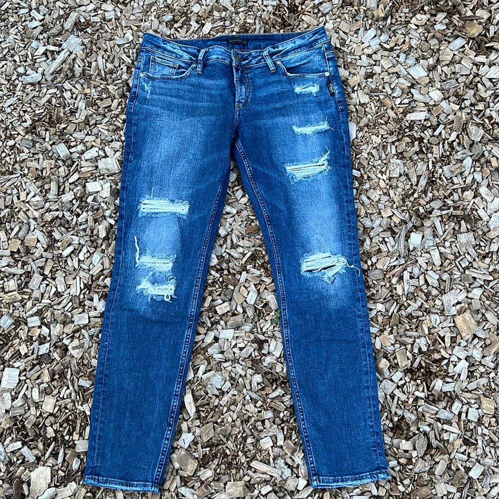 Silver Boyfriend Jeans, W31/L29